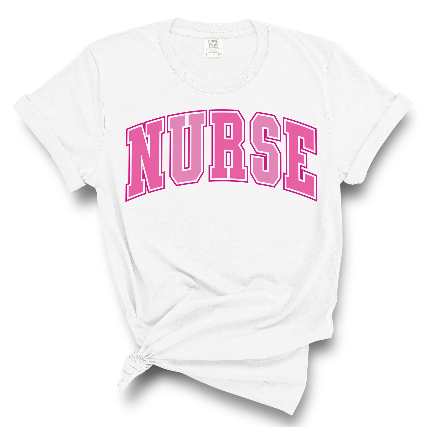 NURSE Pink Varsity Tee