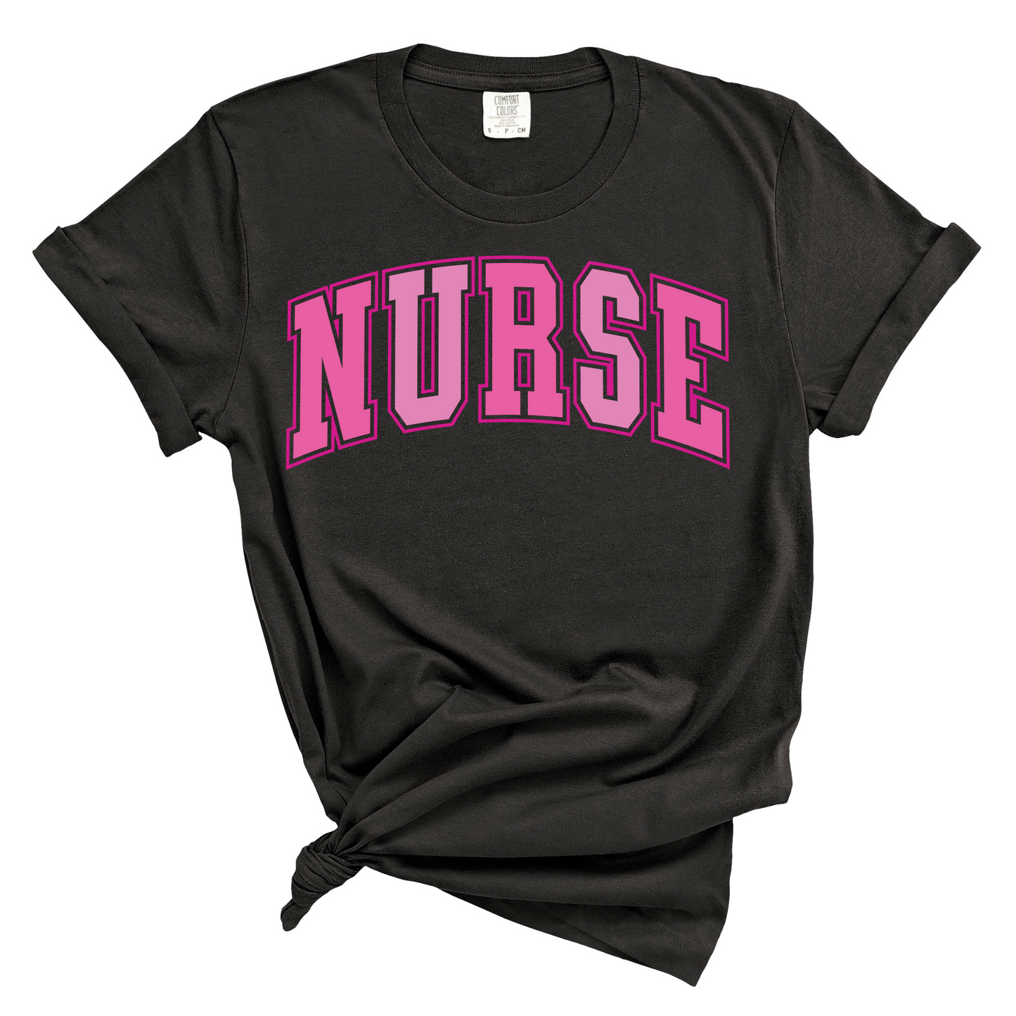 NURSE Pink Varsity Tee