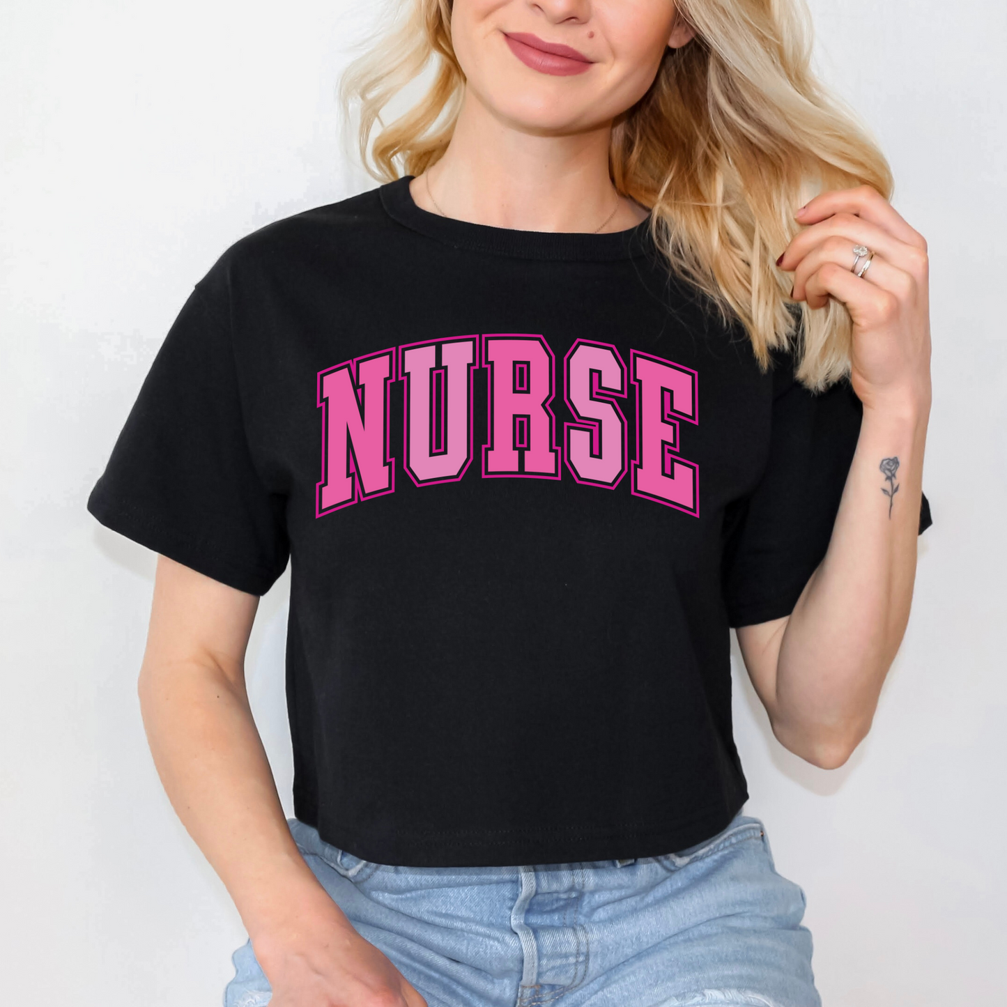 NURSE Pink Varsity Tee