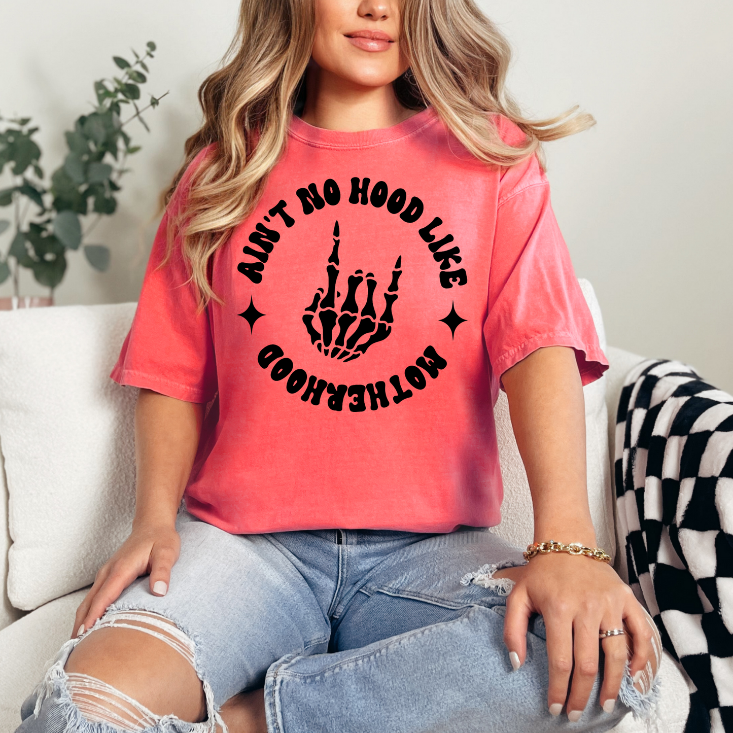 Ain't No Hood Like Motherhood Rocker T-Shirt #1