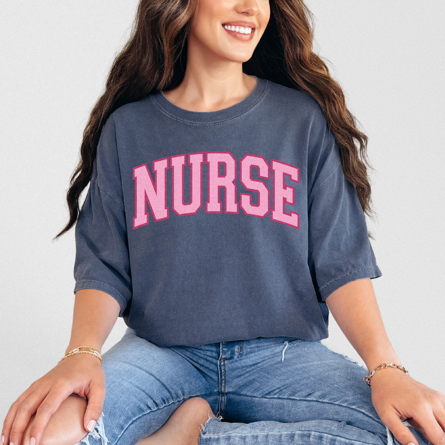 NURSE - Pink Varsity T-Shirt