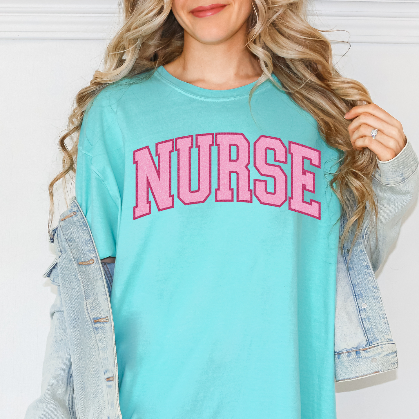NURSE - Pink Varsity T-Shirt