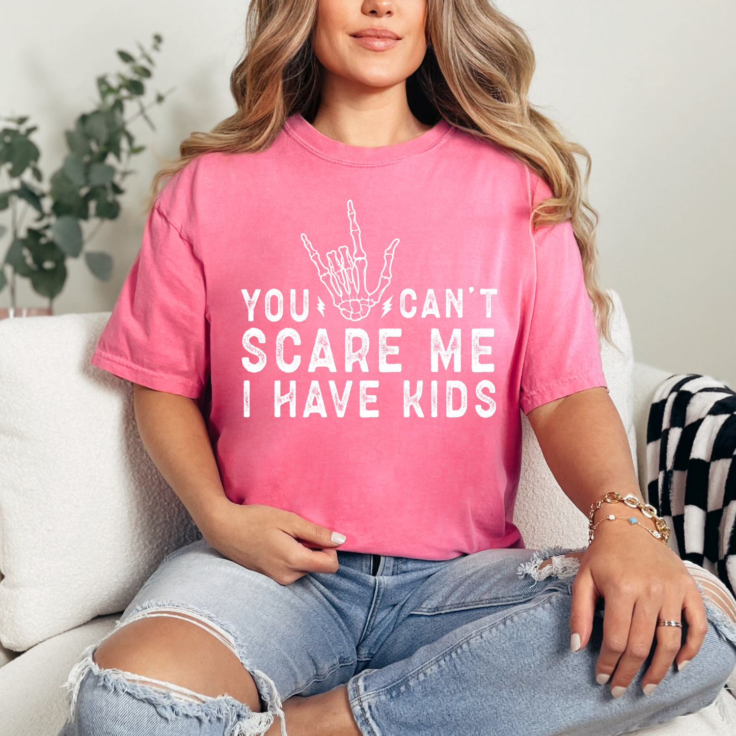 You Can't Scare Me, I Have Kids T-Shirt (White)