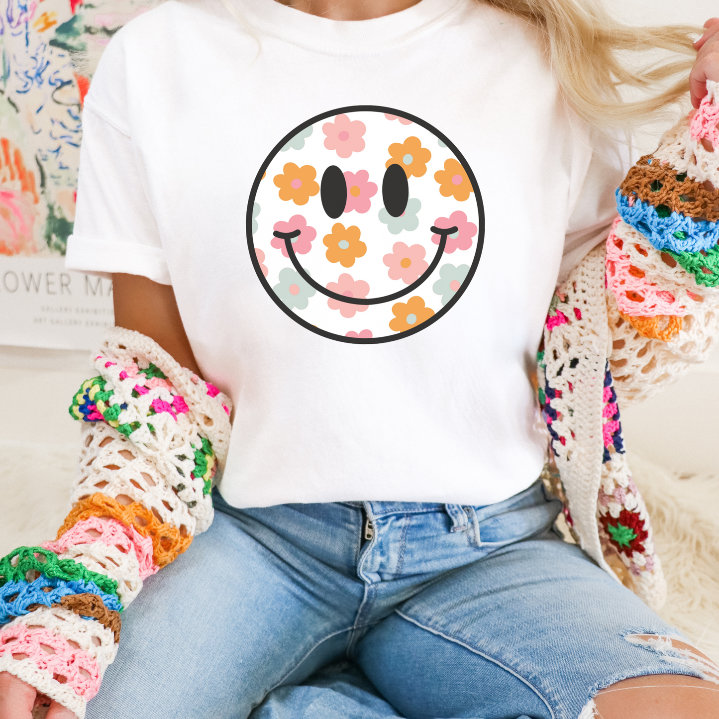 Boho Floral Smile T-Shirt