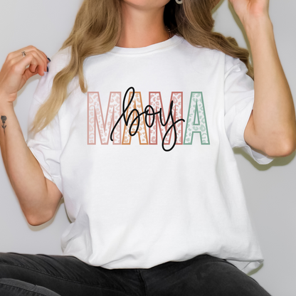 Boy Mama - Pastel Cheetah Print T-Shirt